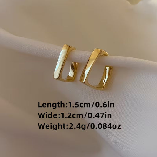 Temperament Woman'S Geometric Minimalist Niche Stud Earrings All-Match Fashion Ear Jewelry