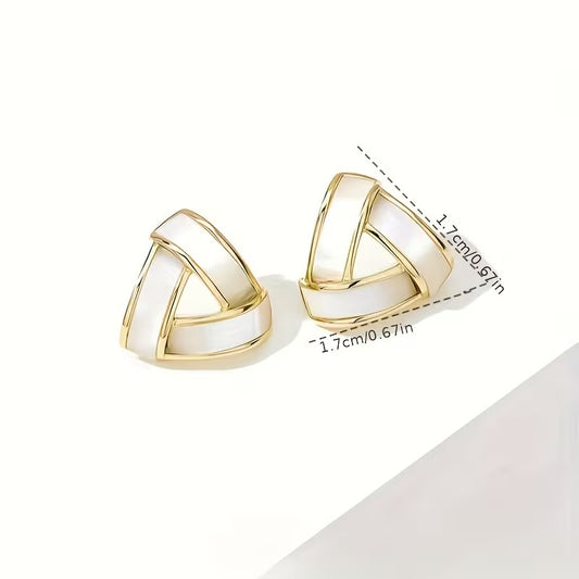 Triangular Dripped Glaze Earrings Women'S Influencer Hot Style Stud Earrings Women'S Korean Easy Temperament Fashion Ear Jewelry Ear Drop Women