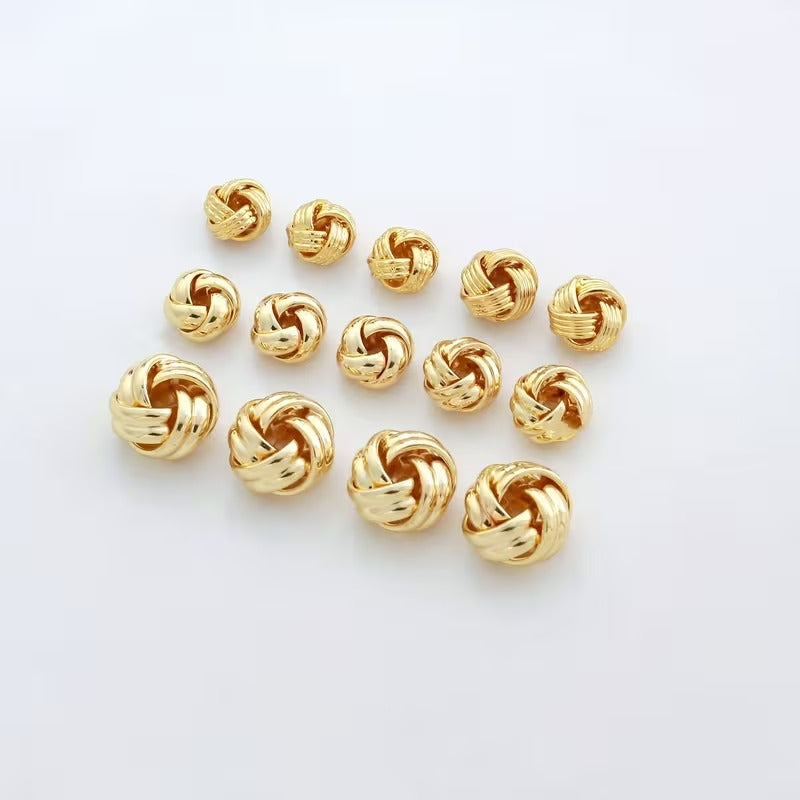 1 Set Hollow Knotted 3D Round Ring Earrings Necklace Jewelry Set Women'S Date Gift